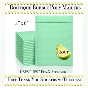 20ct  Bubble Poly Mailers 🍋‍🟩🆕🍋‍🟩
Boutique Mailers  w/ 50ct Free Stickers